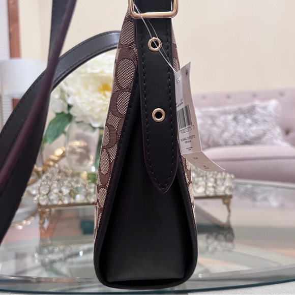 Coach Small Dufflette In Signature Jacquard Crossbody Bag Khaki Brown 25697 - Picture 5 of 11